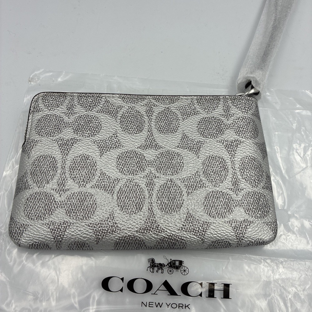 Coach Corner Zip Wristlet for Women - Silver/Gray (CCK71) - Picture 5 of 5